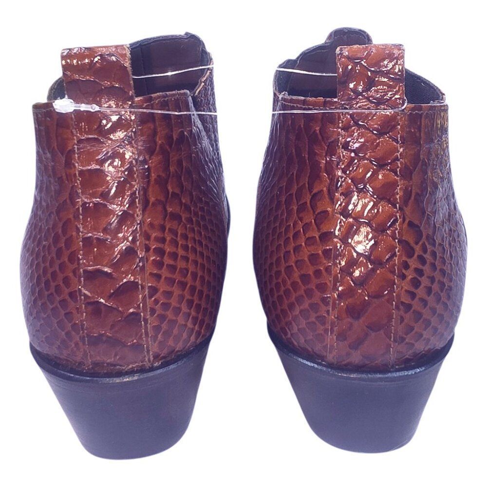 Stacy Adams Brown Croc Embossed Chelsea Ankle Boots Men’s 10M - Picture 5 of 10